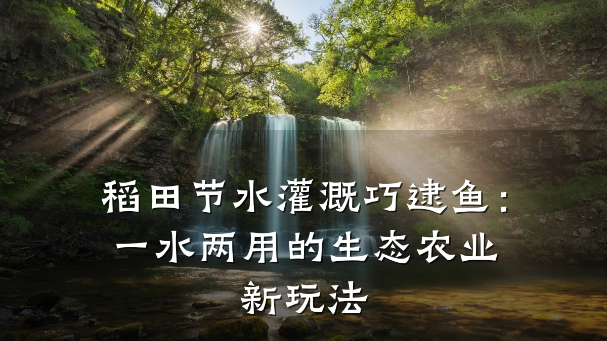 稻田节水灌溉巧逮鱼:一水两用的生态农业新玩法