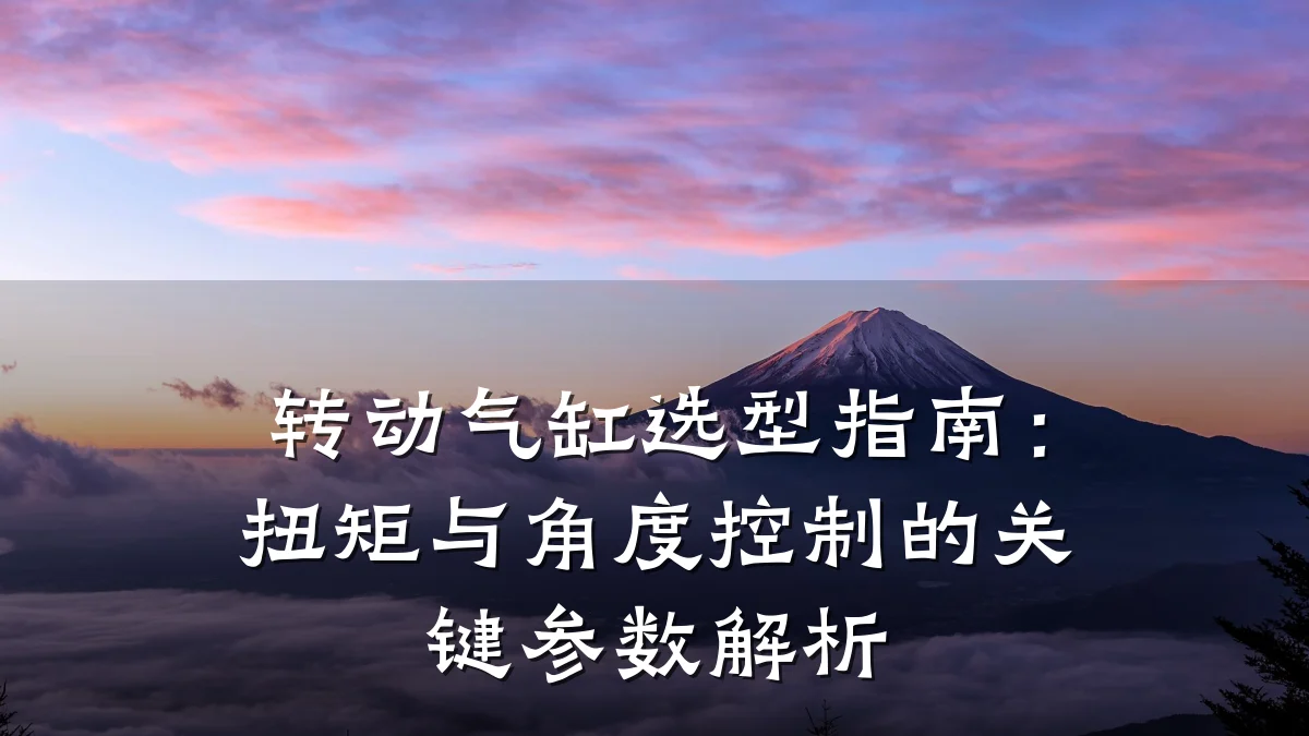 转动气缸选型指南:扭矩与角度控制的关键参数解析