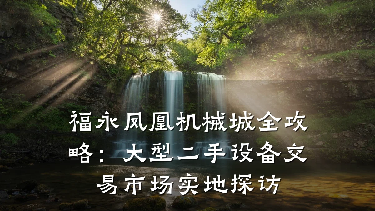 福永凤凰机械城全攻略:大型二手设备交易市场实地探访
