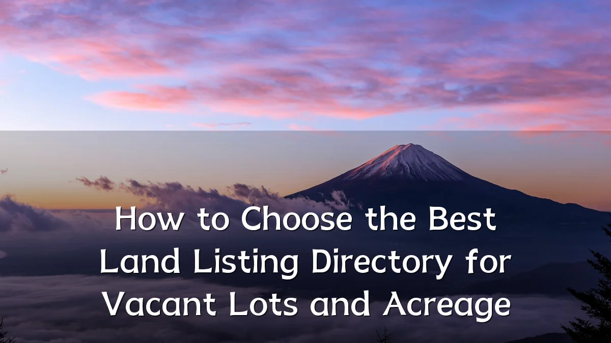How to Choose the Best Land Listing Directory for Vacant Lots and Acreage