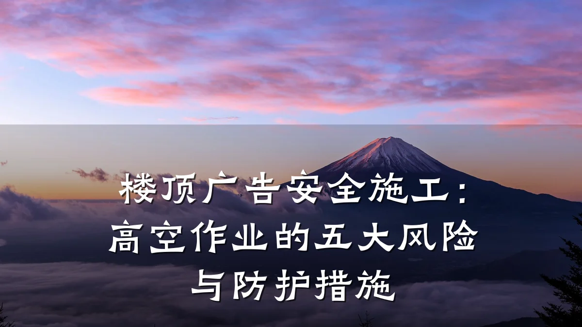 楼顶广告安全施工:高空作业的五大风险与防护措施